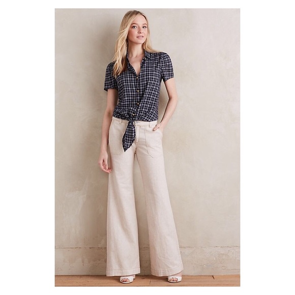 Anthropologie Pants - [Anthropologie] Pilcro Linen Wide-Legs Size 8